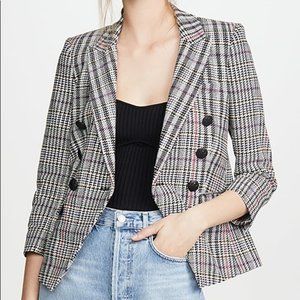 Veronica Beard Empire Plaid Houndstooth Blazer